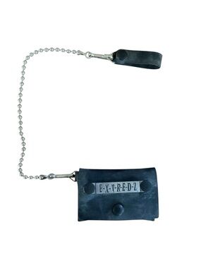 Vintage Extredz Recycled Rubber Black Wallet With Chain Made in Canada Y2K 00s